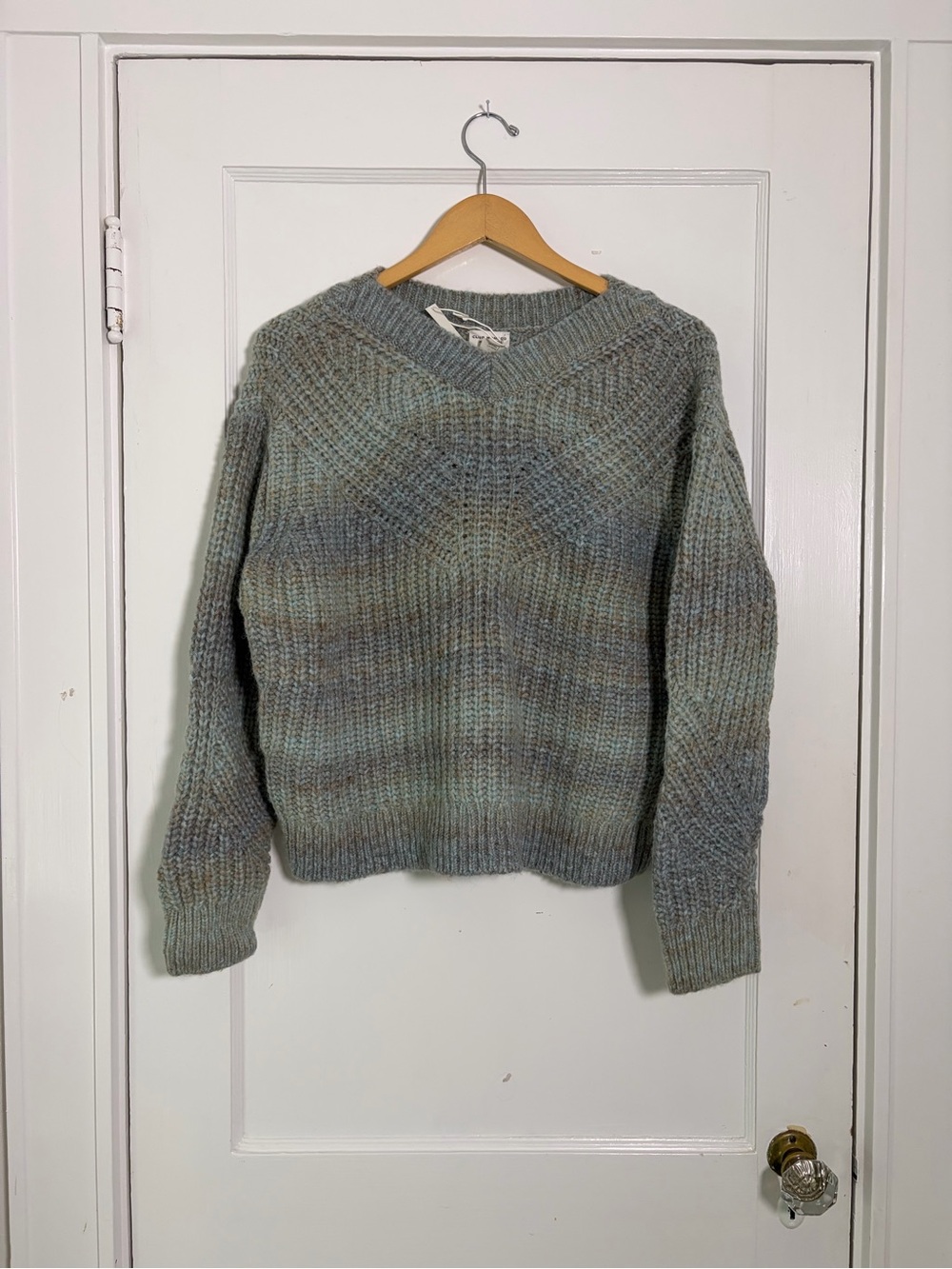 NWT Club Monaco Watercolor Yarn Wool Alpaca V-Neck Sweater S